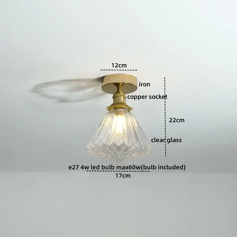 Modern frosted glass led ceiling light corridor flower lamp