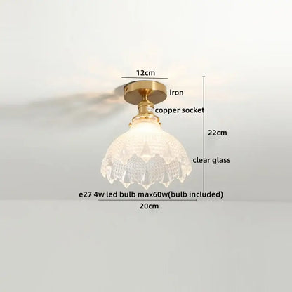Modern frosted glass led ceiling light corridor flower lamp