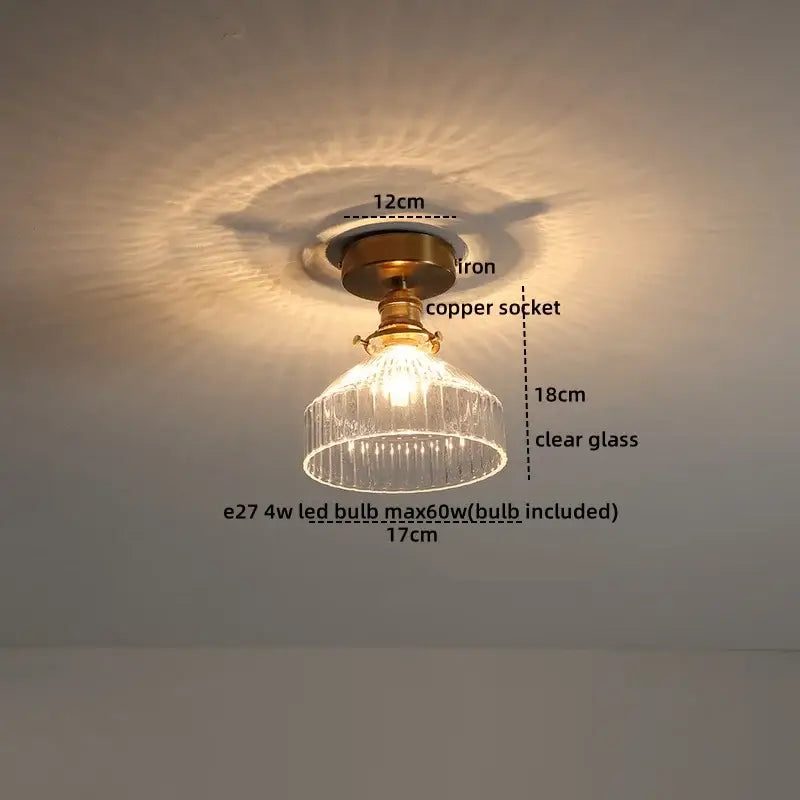 Modern frosted glass led ceiling light corridor flower lamp