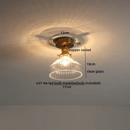 Modern frosted glass led ceiling light corridor flower lamp