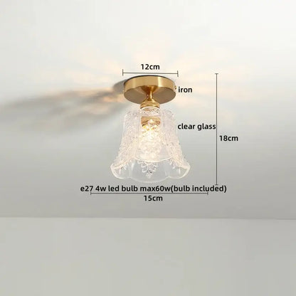 Modern frosted glass led ceiling light corridor flower lamp