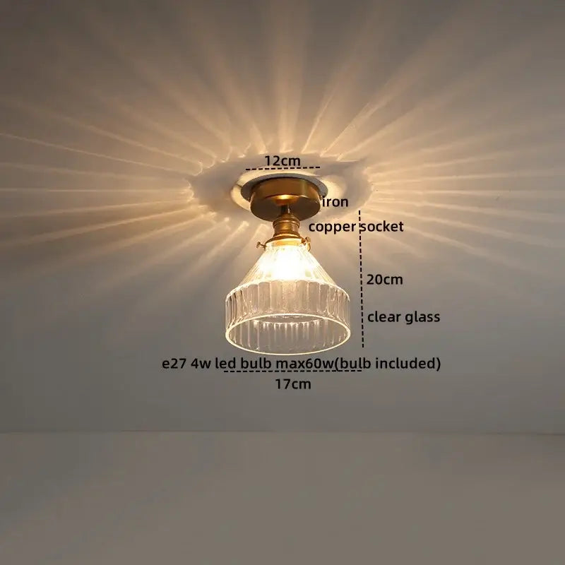 Modern frosted glass led ceiling light corridor flower lamp