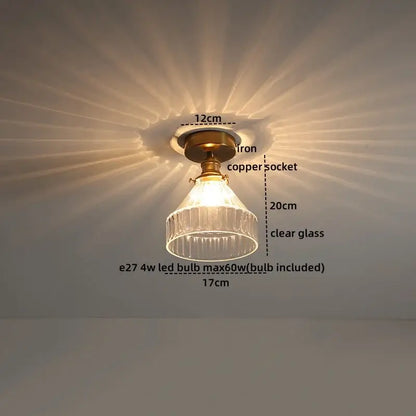 Modern frosted glass led ceiling light corridor flower lamp
