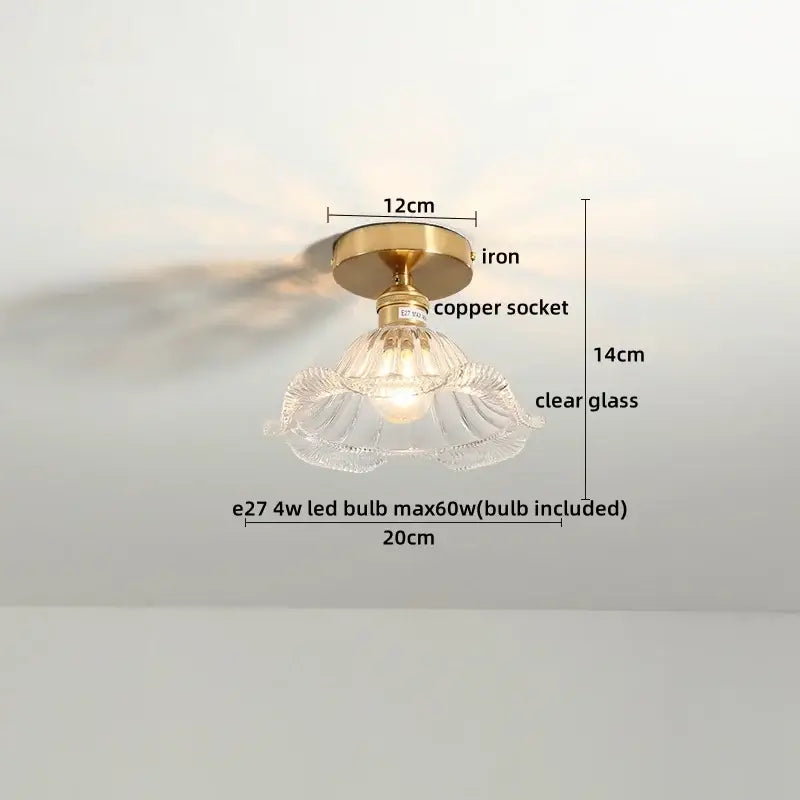 Modern frosted glass led ceiling light corridor flower lamp