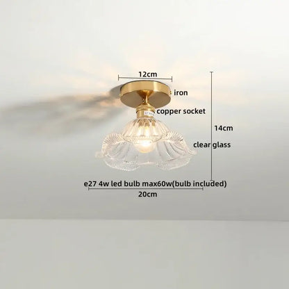 Modern frosted glass led ceiling light corridor flower lamp