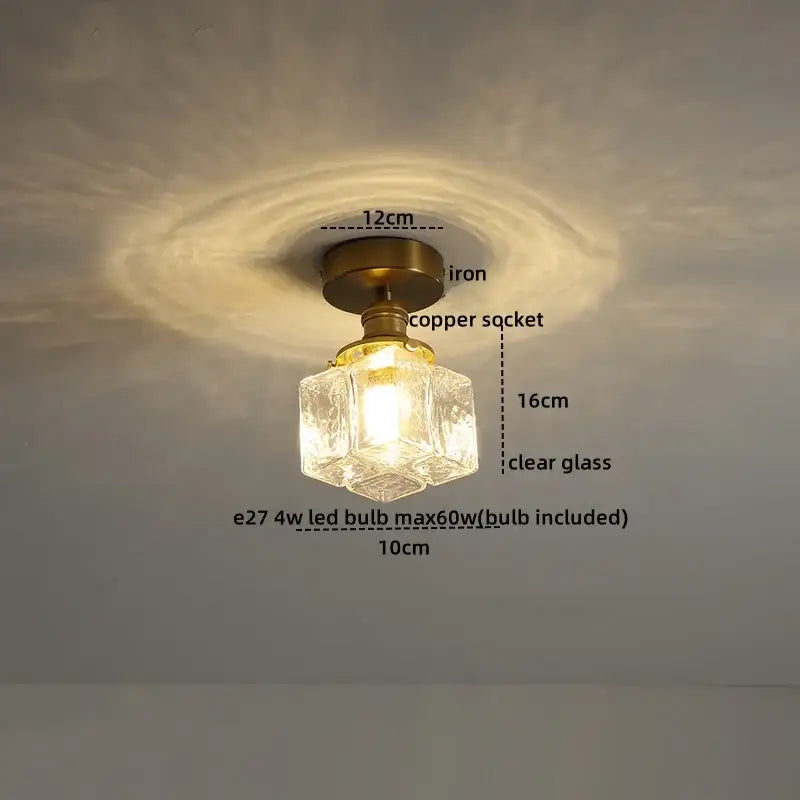 Modern frosted glass led ceiling light corridor flower lamp