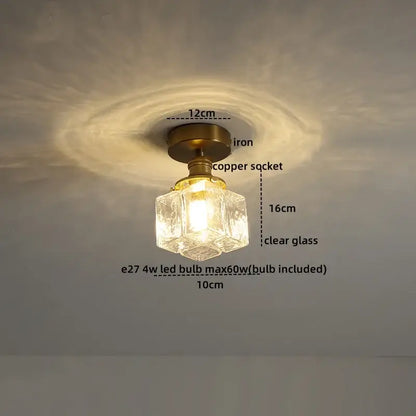 Modern frosted glass led ceiling light corridor flower lamp