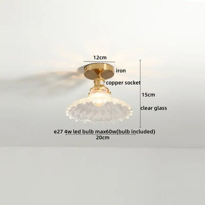 Modern frosted glass led ceiling light corridor flower lamp