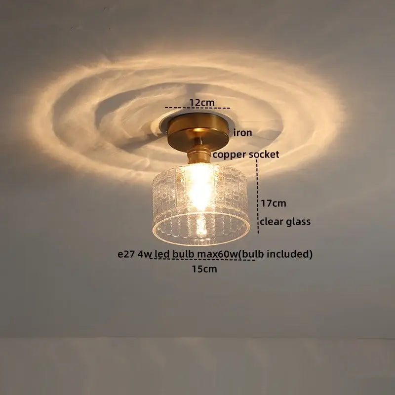 Modern frosted glass led ceiling light corridor flower lamp