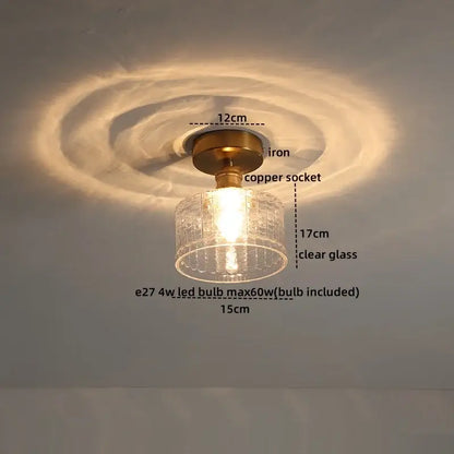 Modern frosted glass led ceiling light corridor flower lamp