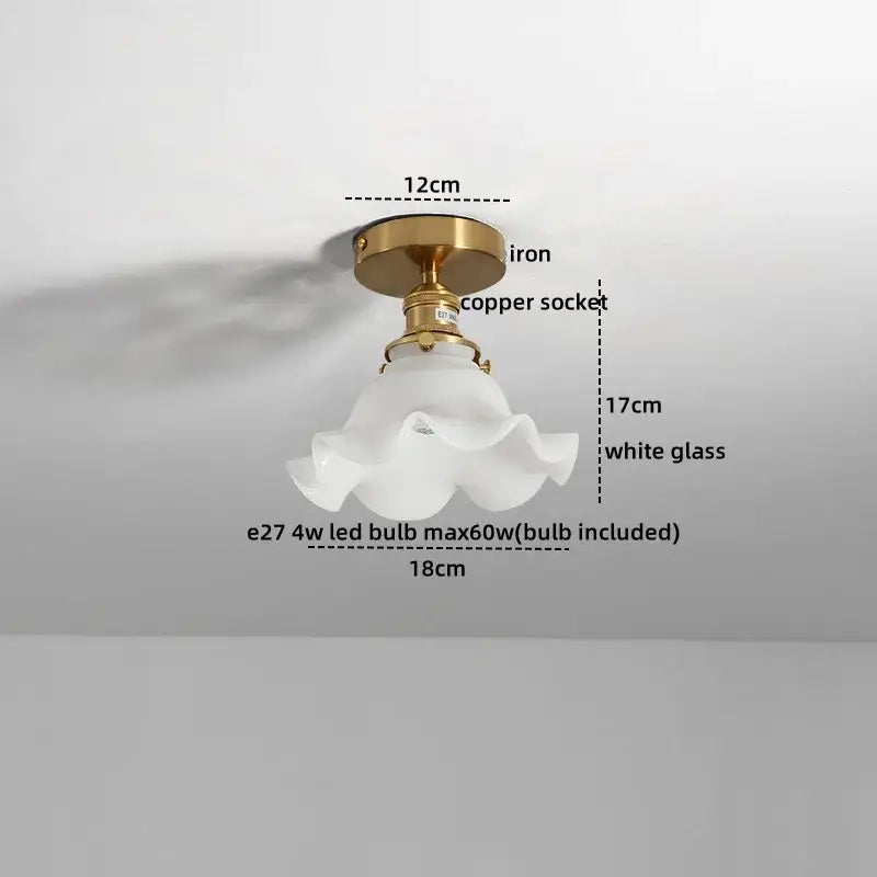 Modern frosted glass led ceiling light corridor flower lamp