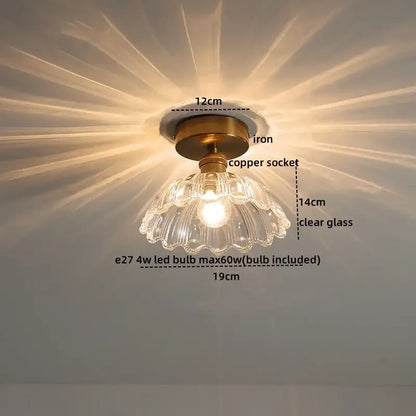 Modern frosted glass led ceiling light corridor flower lamp