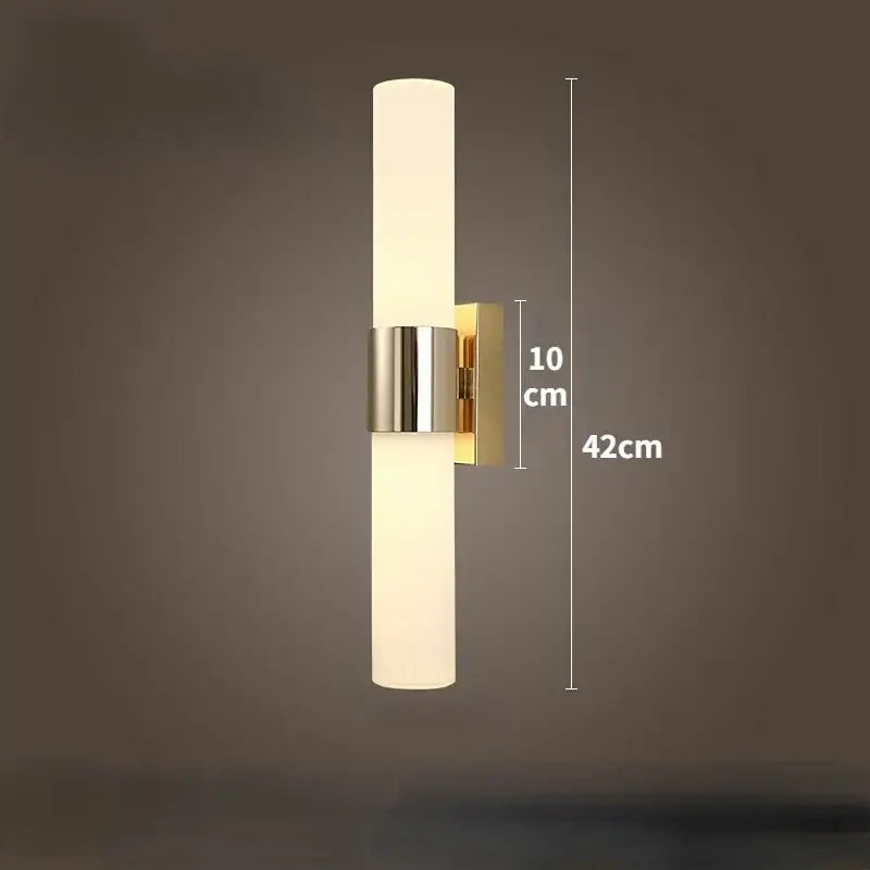 Modern frosted glass led wall lamp bedroom sconce gold silver & black