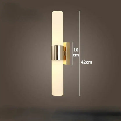 Modern frosted glass led wall lamp bedroom sconce gold silver & black
