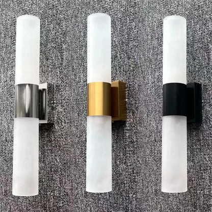 Modern frosted glass led wall lamp bedroom sconce gold silver & black
