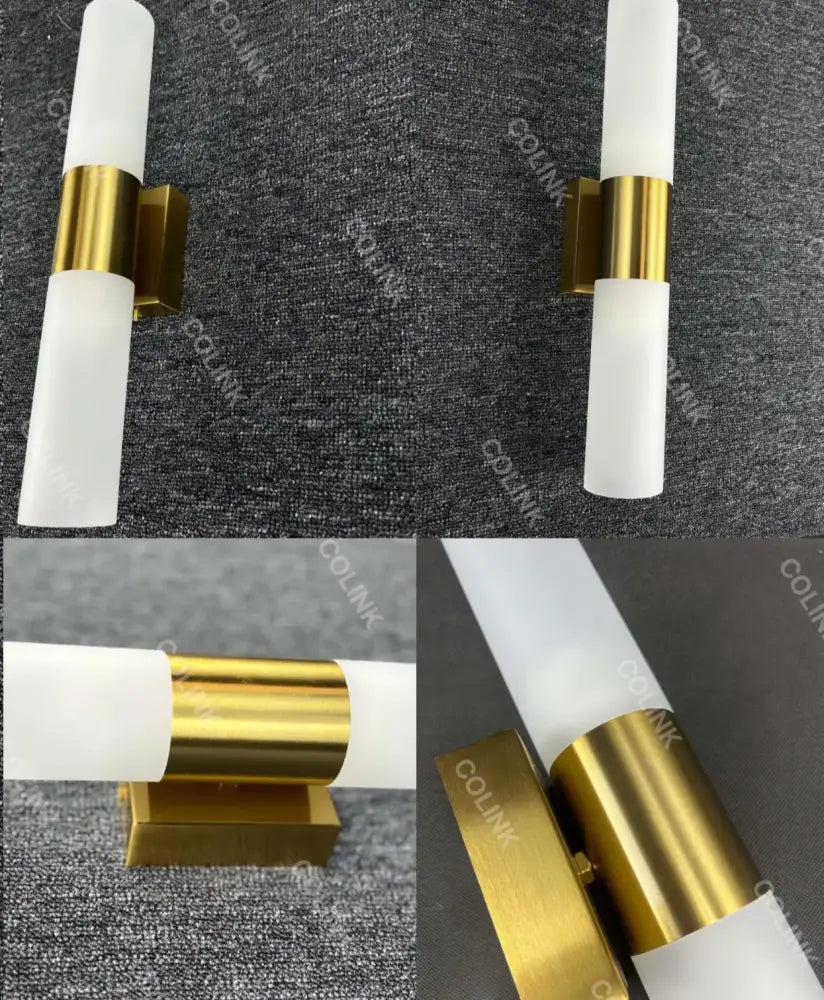 Modern frosted glass led wall lamp bedroom sconce gold silver & black