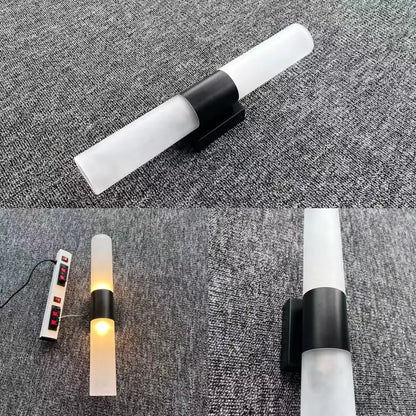 Modern frosted glass led wall lamp bedroom sconce gold silver & black