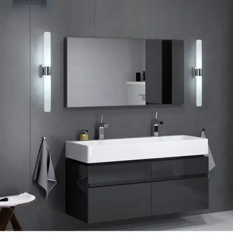 Modern frosted glass led wall lamp bedroom sconce gold silver & black