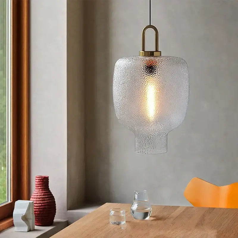 Modern frosted glass pendant lights kitchen brass led hanging lamp