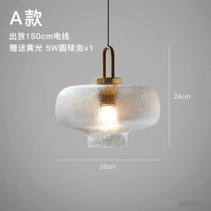 Modern frosted glass pendant lights kitchen brass led hanging lamp