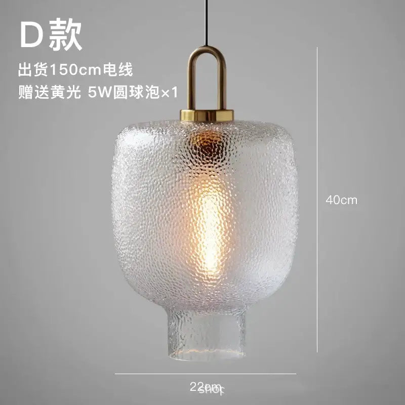 Modern frosted glass pendant lights kitchen brass led hanging lamp