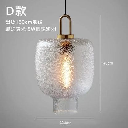 Modern frosted glass pendant lights kitchen brass led hanging lamp