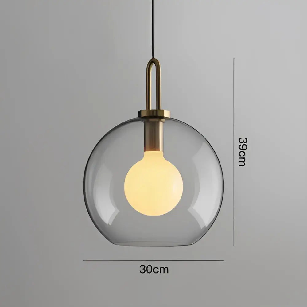 Modern frosted gray glass ball pendant light dining room set