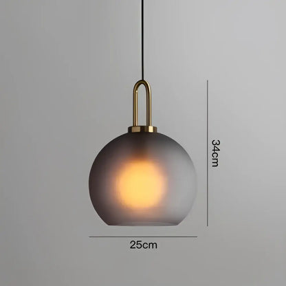 Modern frosted gray glass ball pendant light dining room set
