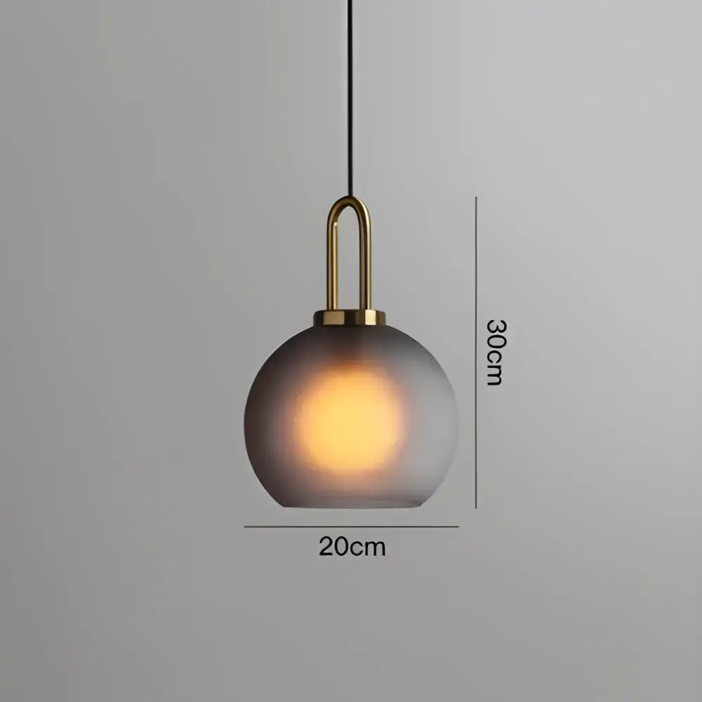 Modern frosted gray glass ball pendant light dining room set