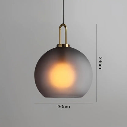 Modern frosted gray glass ball pendant light dining room set