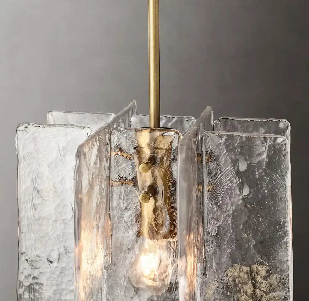Modern frosted gray glass lattice pendant light dining room