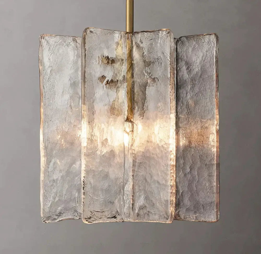 Modern frosted gray glass lattice pendant light dining room