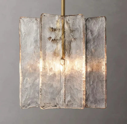 Modern frosted gray glass lattice pendant light dining room