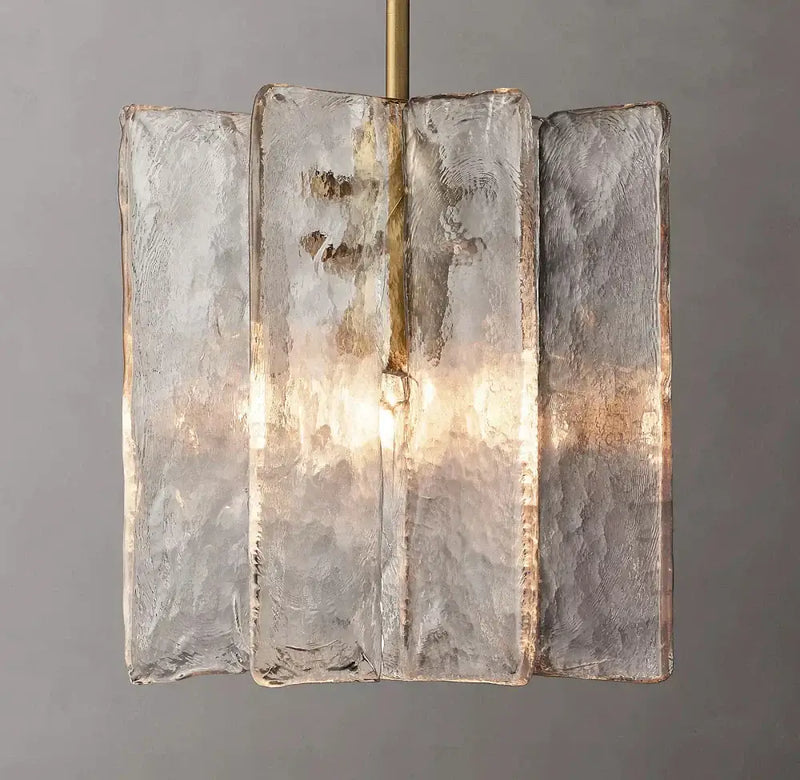 Modern frosted gray glass lattice pendant light dining room