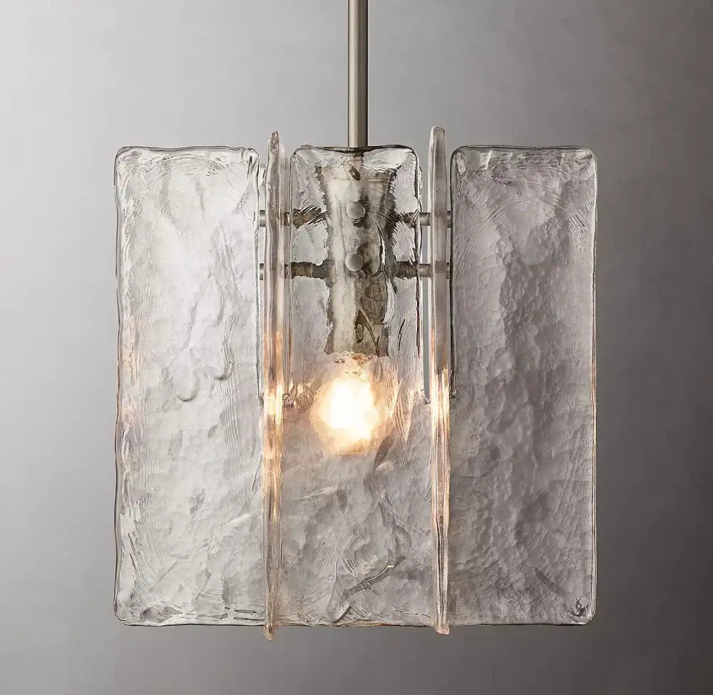 Modern frosted gray glass lattice pendant light dining room