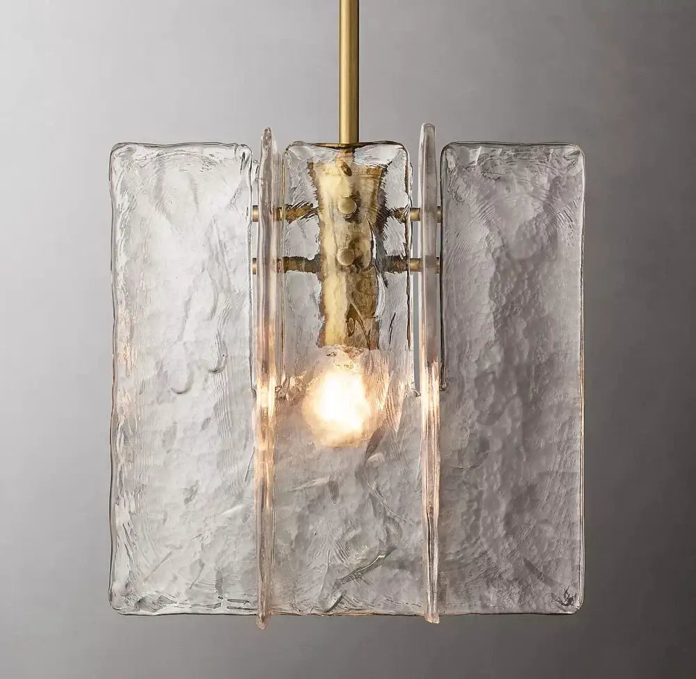 Modern frosted gray glass lattice pendant light dining room