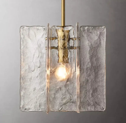 Modern frosted gray glass lattice pendant light dining room
