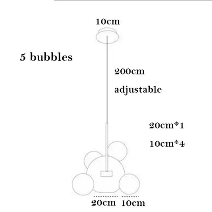 Modern frosted white bubble ball pendant light for kitchen island
