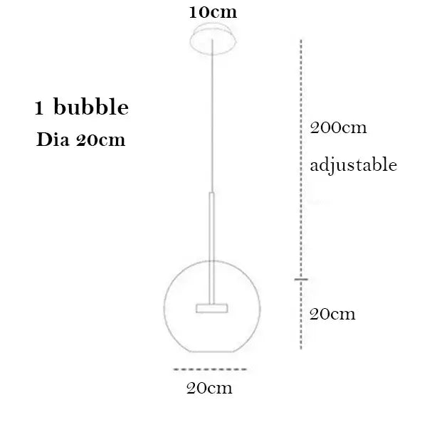 Modern frosted white bubble ball pendant light for kitchen island