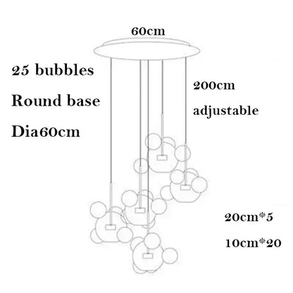 Modern frosted white bubble ball pendant light for kitchen island