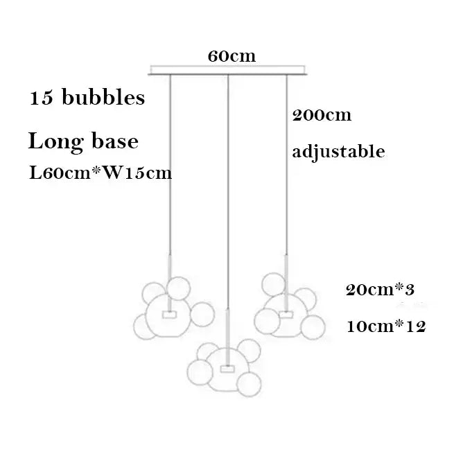 Modern frosted white bubble ball pendant light for kitchen island
