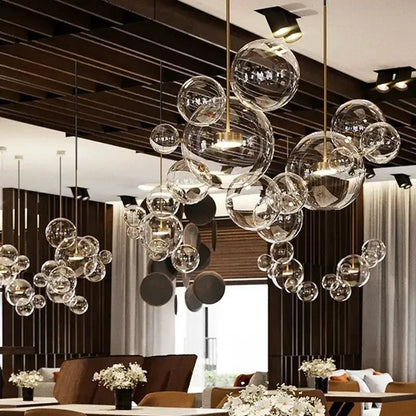 Modern frosted white bubble ball pendant light for kitchen island