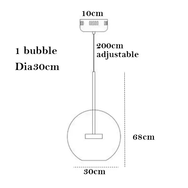 Modern frosted white bubble ball pendant light for kitchen island