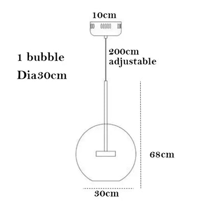 Modern frosted white bubble ball pendant light for kitchen island