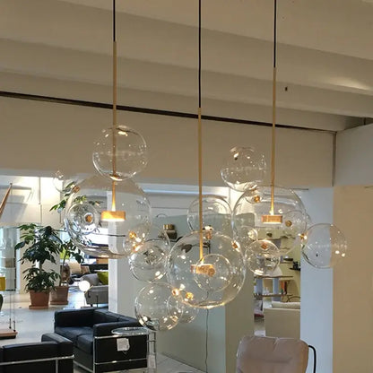 Modern frosted white bubble ball pendant light for kitchen island