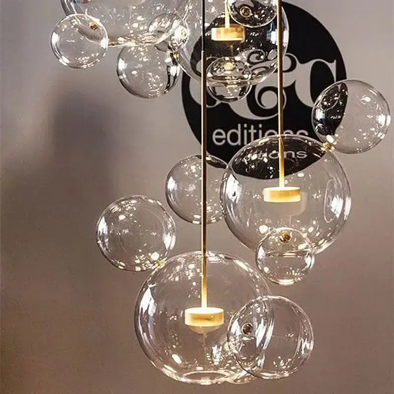 Modern frosted white bubble ball pendant light for kitchen island