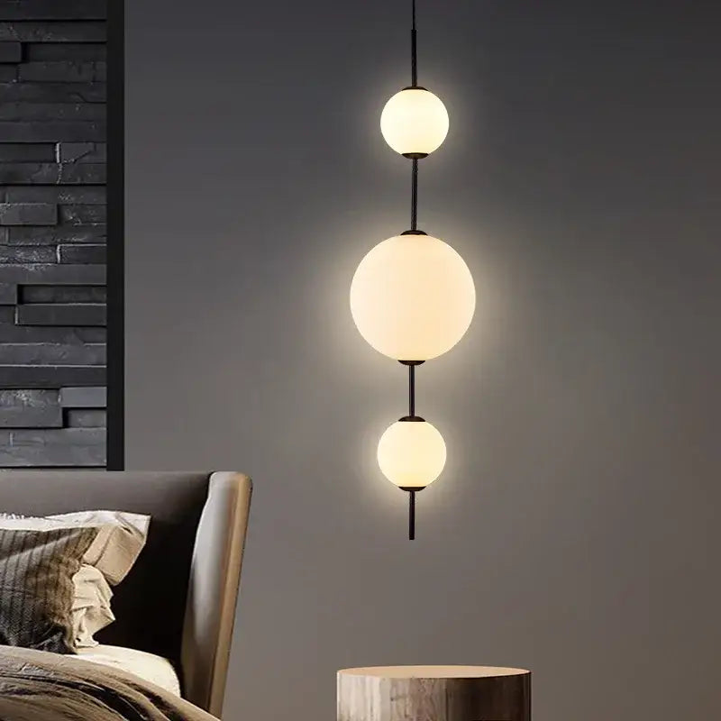 Modern frosted white glass ball pendant lamp for dining room