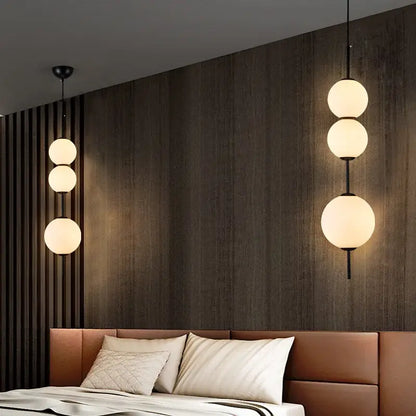 Modern frosted white glass ball pendant lamp for dining room
