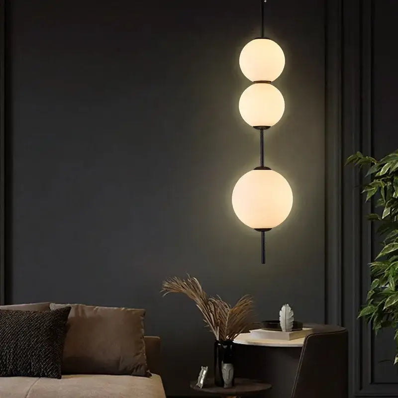 Modern frosted white glass ball pendant lamp for dining room