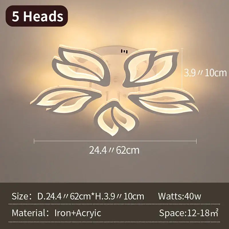 Modern geometric acrylic led ceiling light for living room bedroom